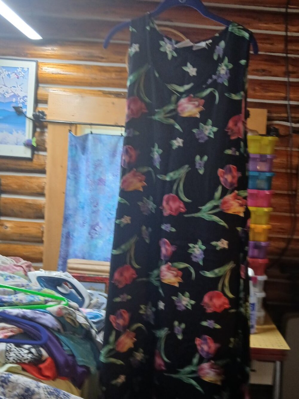 Rayon Floral Sleeveless Midi Dress